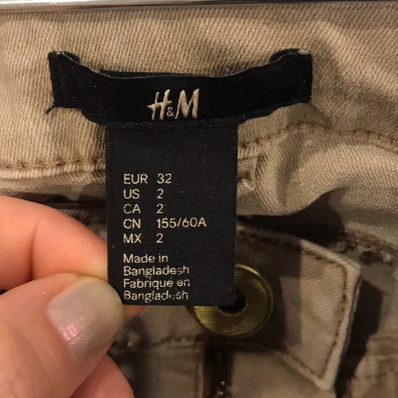 H&M taupe denim jean leggings size 2 - Picture 8 of 8